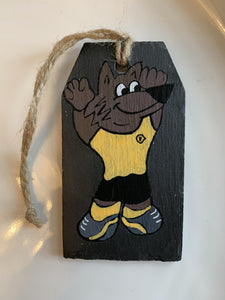 Hanging Slate Wolf (in Wolverhampton Wanderers - Wolves colours)