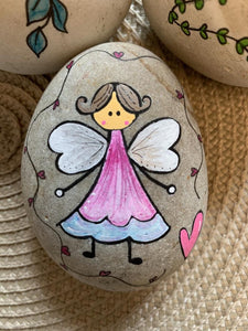 Hand painted Fairy garden rock set